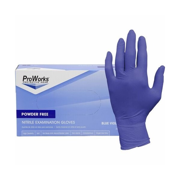 Hospeco Disposable Gloves, 3 mil Palm, Nitrile, Powder-Free, M, 10 PK, Blue HOSGLN125FM - main